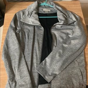 Gray light weight dress coat.